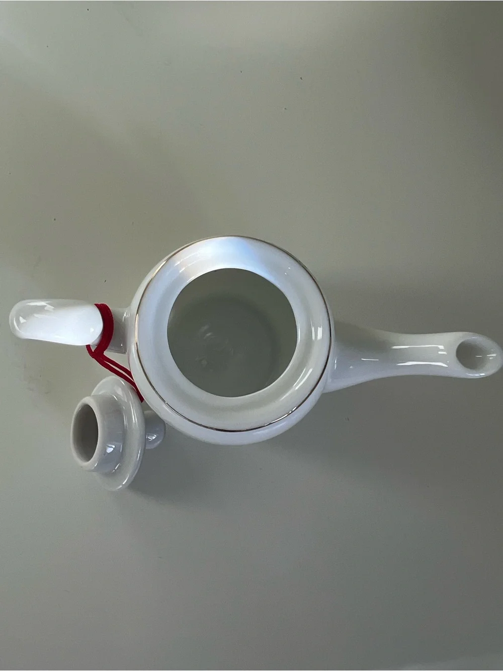 White Porcelain Teapot with Bird & Floral Motif